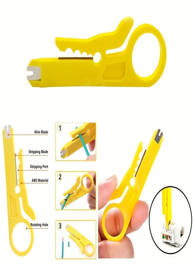 MESHIV أداة تجعيد الأسلاك 3 في 1 من Meshiv، قاطع كابلات LAN من نوع RJ45 و RJ11 و UTP و Cat5E/Cat6، أداة تجعيد الأسلاك RJ45 و RJ12 و 4P4C و 4P2C، أدوات يدوية لقطع الأسلاك وتجريدها (أزرق) - Image 5